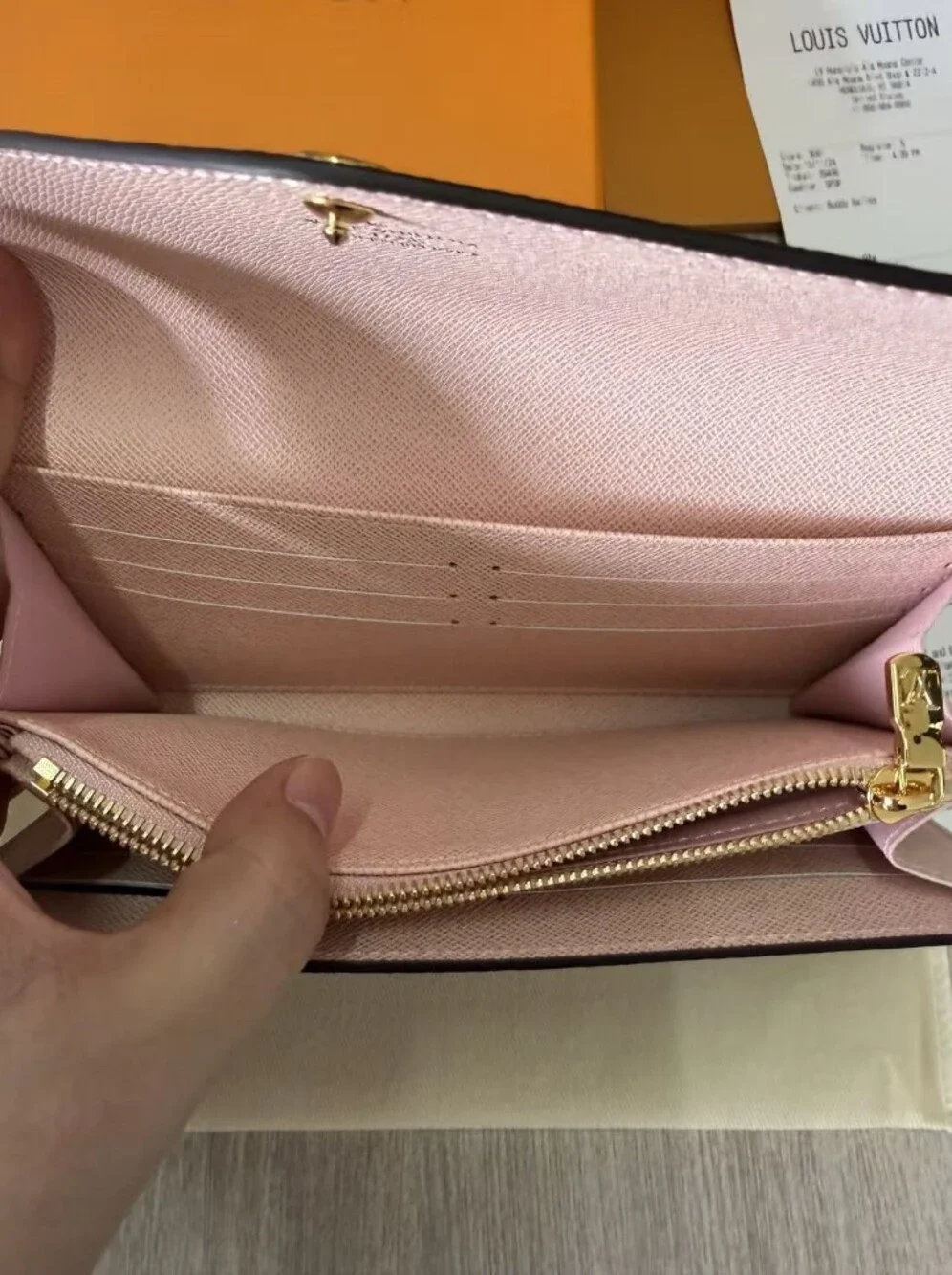 Louis Vuitton Monogram Long Wallet with Pink Interior Sarah Wallet